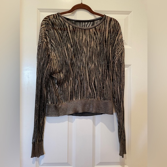Sheer black and gold Saint Laurent top - size small - Picture 1 of 3